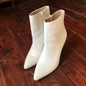 ALDO white leather booties.